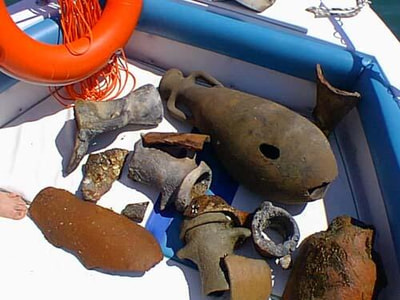 Reperti subacquei dei fondali dell'antica costa di Salapia